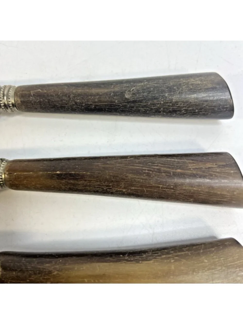Antique  JA Henckels Solingen Germany Horn Handle Dinner Knives Set Of 4 Carbon
